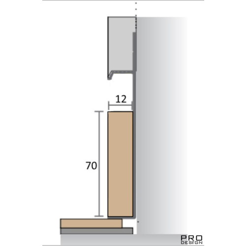 МДФ вставка в плинтус Pro Design 70 мм (грунт под покраску)