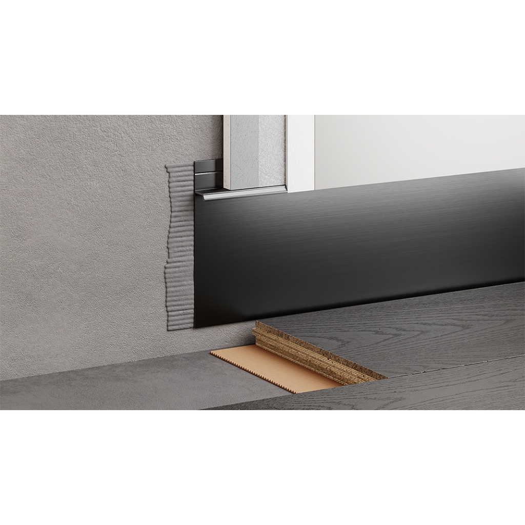 Плинтус скрытого монтажа Pro Design 323 Чёрный RAL 9005 • Плинтуса и ...