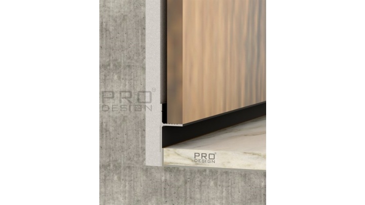 Теневой плинтус скрытого монтажа Pro Design Panel 7208 Черный Муар