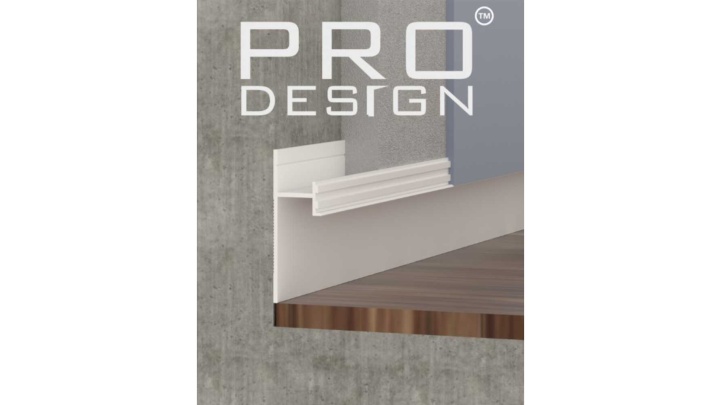 Теневой плинтус скрытого монтажа Pro Design 380 Грунт под покраску