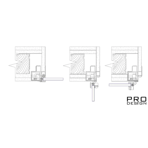 Алюминиевый короб для скрытых дверей PRO DESIGN GLASS