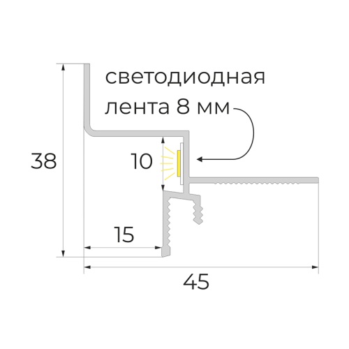 Теневой профиль для потолка ГКЛ под подсветку — изображение 2