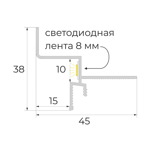 Теневой профиль для потолка ГКЛ под подсветку — изображение 2