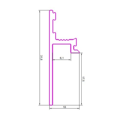 Теневой плинтус Pro Design 1269 Черный Муар RAL 9005